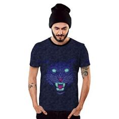 Imagem de Camiseta Masculina Pantera Negra Olhos Azuis