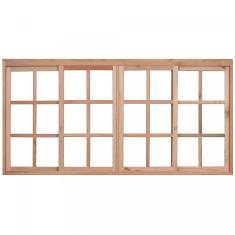 Imagem de Janela de Madeira de Correr 100x120cm Com Caixilho 9,4cm  EWK 394 Rondosul Marroml
