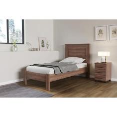 Imagem de Cama de solteiro 100% mdf munique capuccino - village móveis