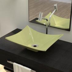 Imagem de Kit Cuba L38 C/Torneira Link 1062 Metal + Válvula 1'' (2,6cm) Compace Verde Acqua
