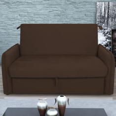 Imagem de Sofá Cama 2 Lugares Com Baú Fabian Suede Marrom