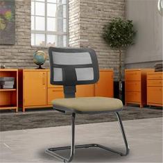 Imagem de Cadeira de Escritório Recepção Fixa Zip L02 Suede Bege - Lyam Decor