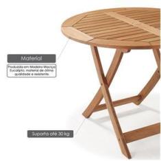 Conjunto de Mesa Madeira Maciça com 4 Cadeiras - Tramontina Garden Dobrável  Beer - Conjunto de Mesa e Cadeiras para Jardim - Magazine Luiza