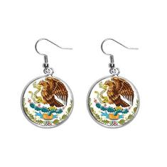 Imagem de Brinco de prata com emblema nacional do México com orelha de campo, joia feminina