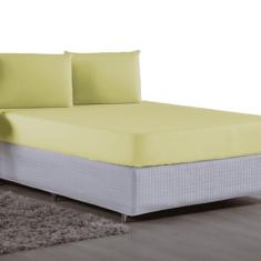 Imagem de Jogo De Lençol Queen 3 Peças Malha 100% Algodão (Amarelo)