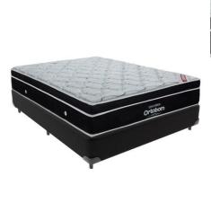 Imagem de Cama Box Casal Preto Colchão Ortobom Elegant Mola Europillow