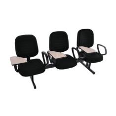 Imagem de Cadeira Em Longarina Com Prancheta Linha Blenda Preto