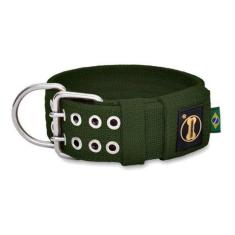 Imagem de Coleira Cachorro Grande Forte Coleira Amorosso Cor Verde Militar