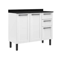 Imagem de Balcão 105cm 3 Portas e 2 Gavetas com Tampo Florença