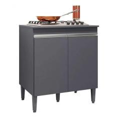 Imagem de Balcão Para Cooktop Armário De Cozinha Andréia - Ajl Móveis Cor Cinza