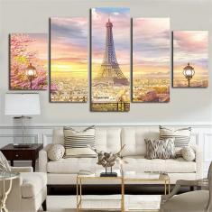 Imagem de Quadro Paris Torre Eiffel França Paisagem Colorido