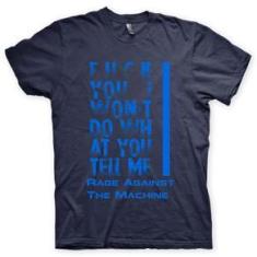 Imagem de Camiseta Rage Against The Machine Marinho e  Claro em Silk 100% Algodão