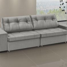 Imagem de Sofá Orion - Retrátil / Reclinável 240 Cm Linho Cinza