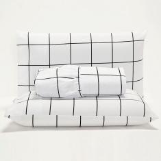 Imagem de Jogo De Lençol Minimalist King 3 Peças Percal 180 Fios Macio - Branco