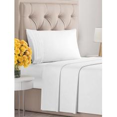 Imagem de Jogo de cama solteiro GG tamanho 3 peças – extra macio, respirável e refrescante – Lençóis de cama duráveis de luxo para mulheres e homens – Bolsos profundos, lençóis de fácil ajuste e sem rugas –