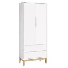 Imagem de Guarda Roupa Infantil Classic 2 Portas com Pés Madeira Natural - Reller Móveis