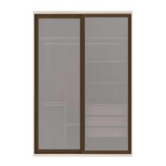 Imagem de Guarda-Roupa Casal Com Espelho Reflecta Milão Ii 2 Pt 3 Gv Marrom E Bege