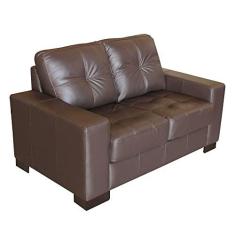 Imagem de Sofá 2 Lugares Sala de Estar 150cm Milão Couro Chocolate - Gran Belo