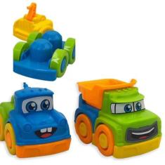 Imagem de Kit 2 Carrinhos Monta e Desmonta Coloridos - Brinquedo Educativo Infantil