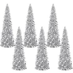 Imagem de Árvore de Natal Leyndo dobrável de 1,5 m com lantejoulas prateadas