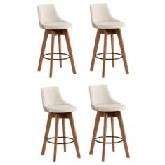 Imagem de Kit 4 Banquetas Gourmet Copacabana-tecido Linho 56