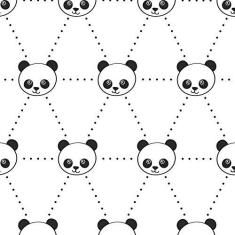 Imagem de Papel de Parede Panda Grid