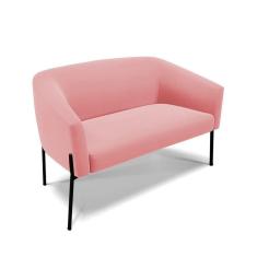 Imagem de Sofá Namoradeira 2 Lugares Pé De Ferro Preto Stella Suede D03 - D`rossi Cor Rose