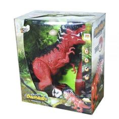 Imagem de Boneco Tiranossauro Vermelho com 2 Ovinhos dm toys DMT5400