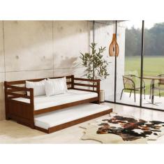 Imagem de Sofá Cama Solteiro Enjoy Em Madeira Vintage Castanho - Atraente Moveis