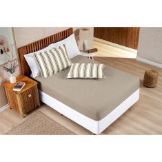 Imagem de Lençol Malha Algodão Solteiro Marim Antialérgico Cáqui 481