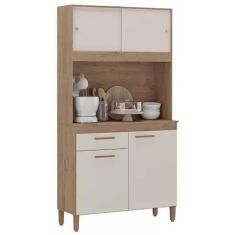 Imagem de Armário de Cozinha Ceara 4 Portas 1 Gaveta Atualle Cor Canelato Rústic