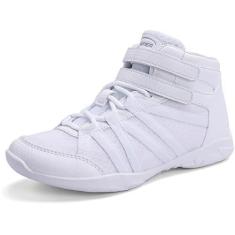 Imagem de BAXINIER Meninas Branco High Top Cheerleading sapatos Leve Juventude Cheer Competição Tênis de Treinamento Sapatos de Tênis de Dança