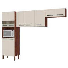 Imagem de Armário para Cozinha Compacto Toledo Nogueira Off White