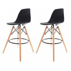 Imagem de Kit 02 Banquetas Altas Eames Charles Eiffel - Black Black