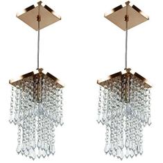 Imagem de Kit 2 Lustres Pendente De Cristal Acrilico Spark Cobre