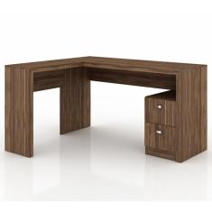 Imagem de Mesa Para Escritorio De Canto ME4129 Nogal Tecno Mobili