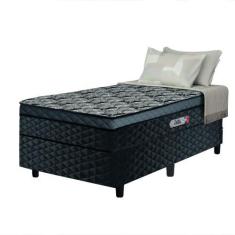 Imagem de Cama Box Solteiro Conjugada Molas Ensacadas Delta 88X188x60cm Cinza /