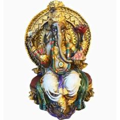 Imagem de Estatua Enfeite Deus Ganesha  No Trono