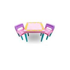 Imagem de Mesa Infantil Colorida Feminina Com 2 Cadeira - Tritec