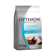 Imagem de Ração Optimum Para Gatos Adultos Castrados Sabor Carne - 10,1Kg