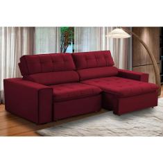 Imagem de Sofa 2 Lugares Retratil Reclinavel Atenas 2,50 M Suede Vermelho
