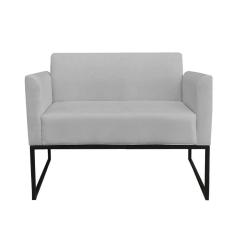 Imagem de Namoradeira Marisa Suede Base Industrial Metálica Preto Cinza