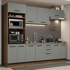 Imagem de Cozinha Completa Madesa Agata 270001 com Armário e Balcão (sem Tampo e Pia) Rustic/cinza