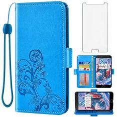 Imagem de Asuwish Capa carteira compatível com OnePlus 3 3T A3000 e protetor de tela de vidro temperado flip alça de pulso porta-cartão capa de celular para OnePlus3 OnePlus3T 1 One Plus T 1plus T3 1+ 1+3T 1+3