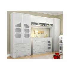 Imagem de Quarto Infantil com Guarda Roupa Modulado e Cômoda 04 Gavetas Eloísa Branco