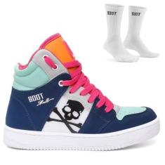 Imagem de Tenis Musculação Feminina Skull Boot Training Brasil + Meia Treino, Co
