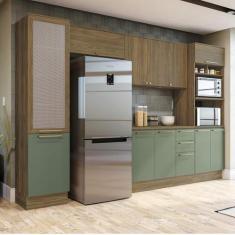 Imagem de Armário de Cozinha Modulada Completa Reta 6 peças 3,20m 238 Botanic Ka