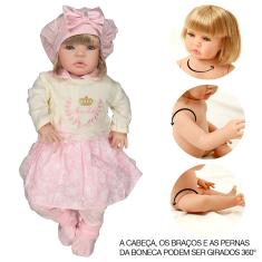 Boneca bebê reborn realista 42CM 1,8 kg rosa - baby brink no Shoptime