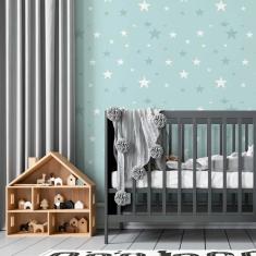 Imagem de Papel de Parede Adesivo Estrelas  e  N05083 Rolo de 0,58x3,00