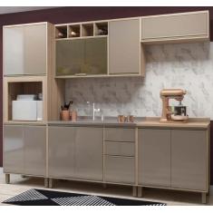 Cozinha Completa Sophie Paris Modulada 6 Peças 330 Cm 15 Portas 3 Gavetas  Com Tampo Nagal Salinas em Promoção na Americanas